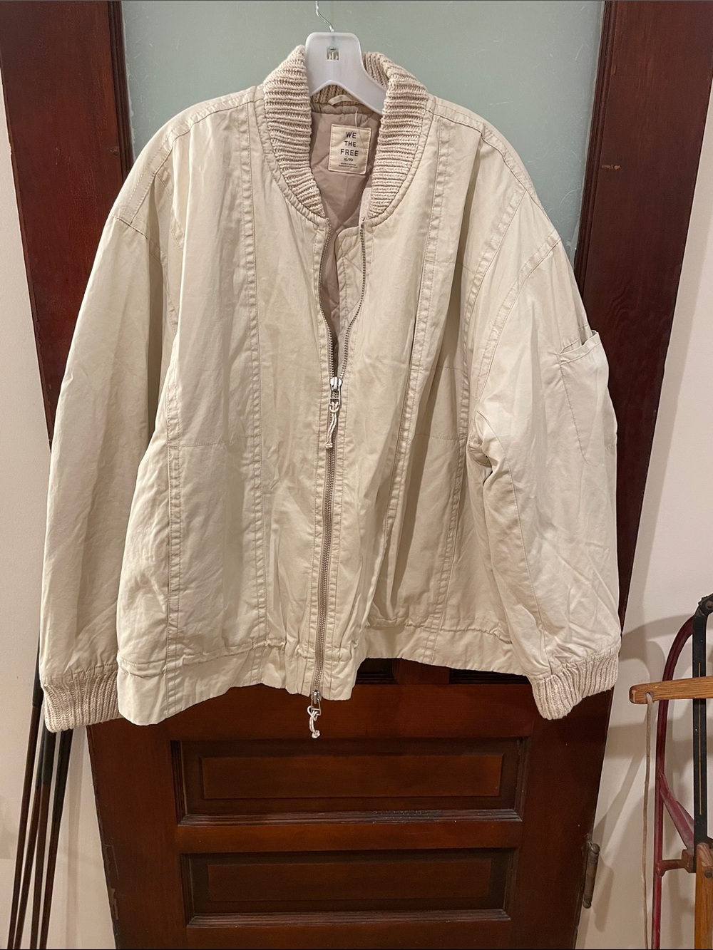 We The Free Ivory Bomber Jacket - Women's Zip Front